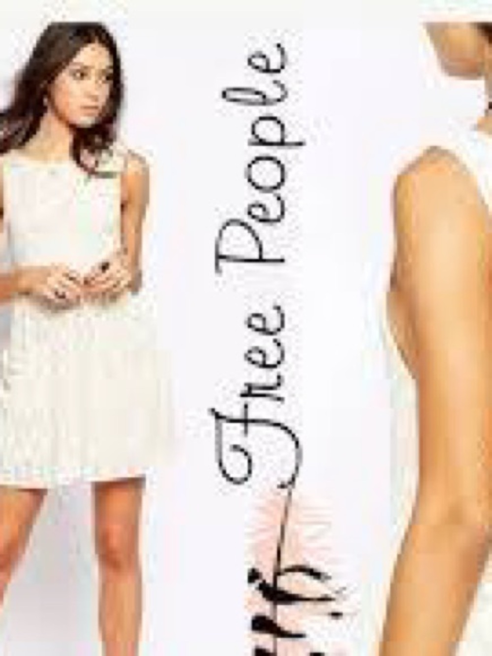 Free People Ivory Lace Tea Poppy Mini Dress large